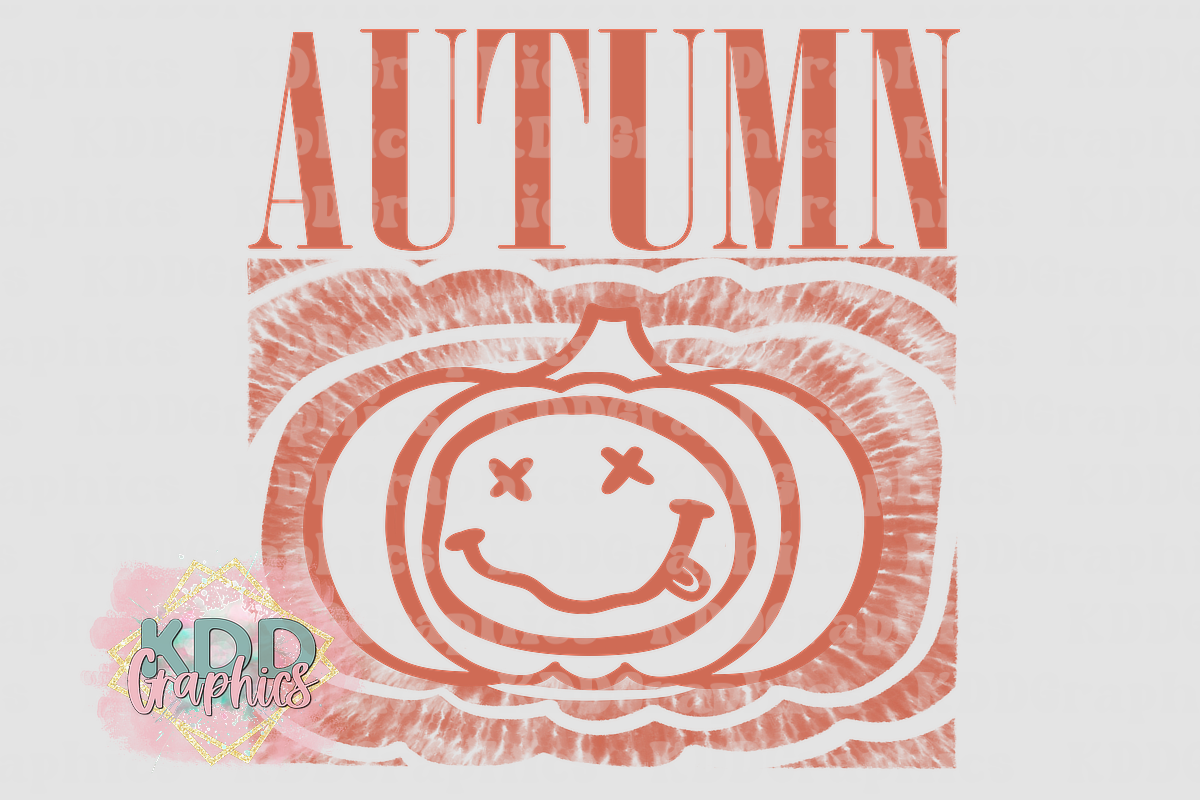 Autumn Nirvana Smiley Face Pumpkin - Fall PNG