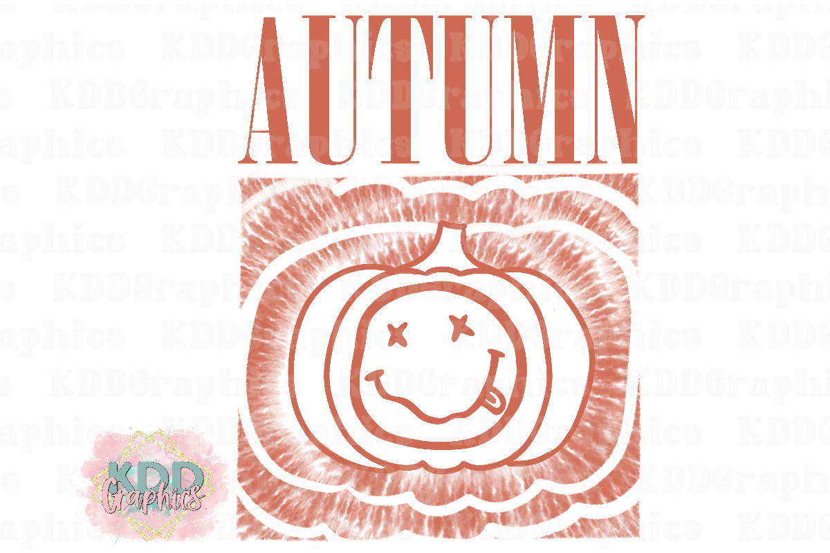 Autumn Nirvana Smiley Face Pumpkin - Fall PNG