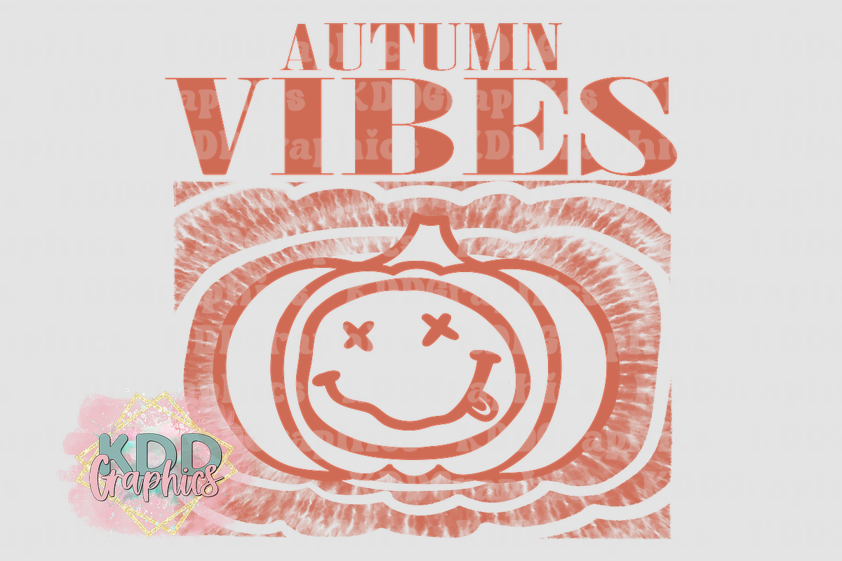 Autumn Vibes Nirvana Smiley Face Pumpkin - Fall PNG