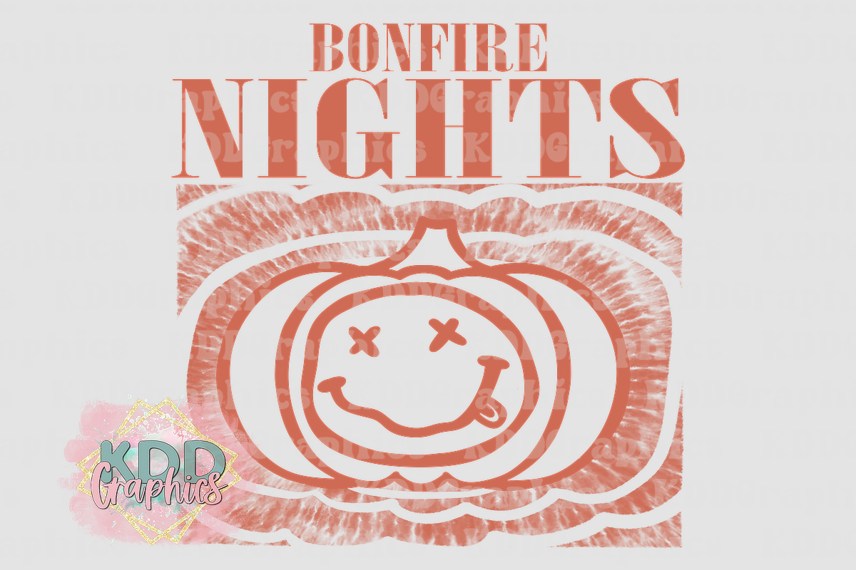 Bonfire Nights Nirvana Smiley Face Pumpkin - Fall PNG