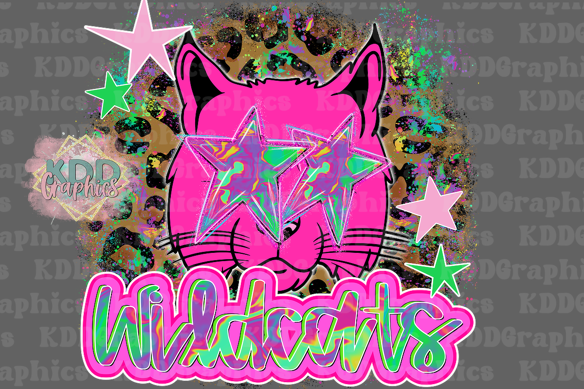 Bright Preppy Wildcat Mascot - Wildcats School Spirit PNG