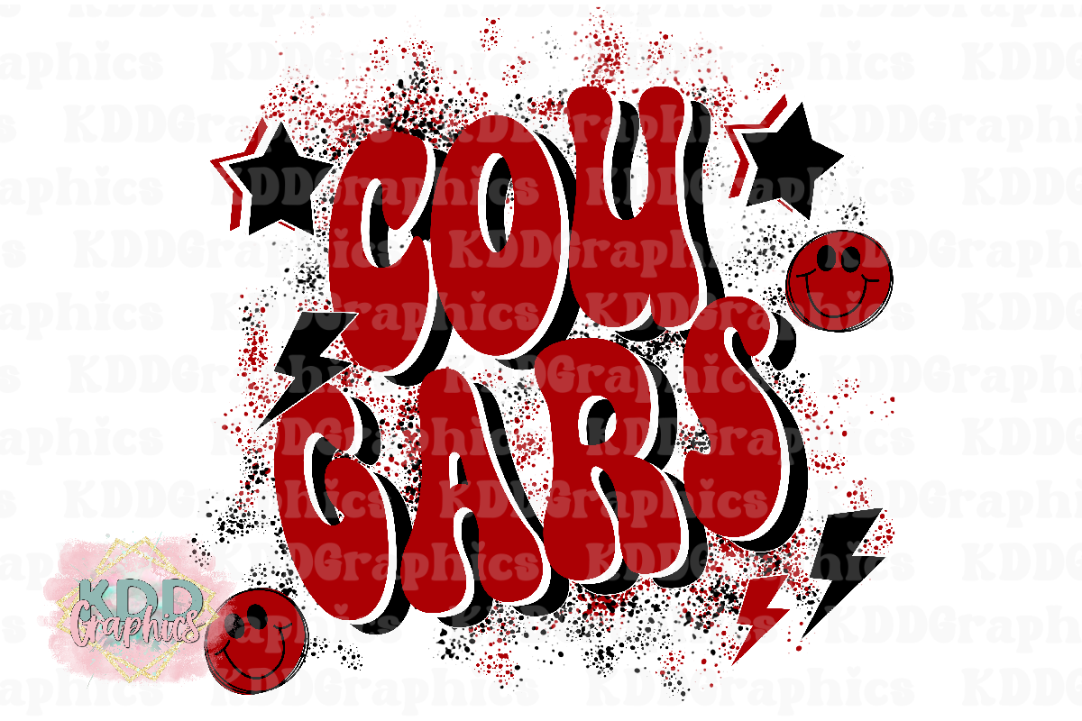 Cougar - Red Black - Cougars School Spirit PNG