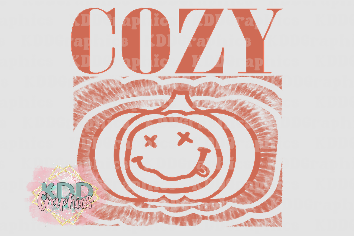 Cozy Nirvana Smiley Face Pumpkin - Fall PNG