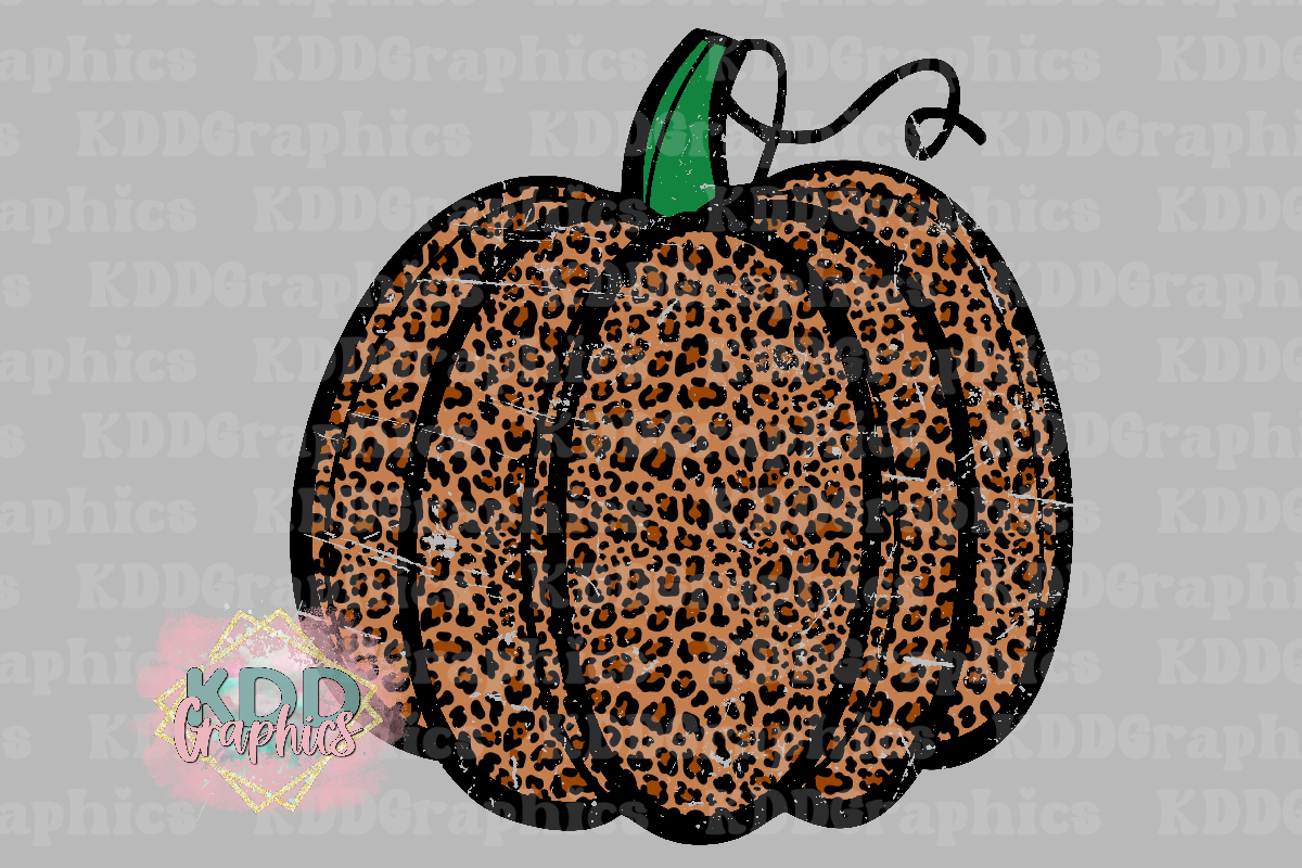 Distressed Cheetah Pumpkin - Fall PNG