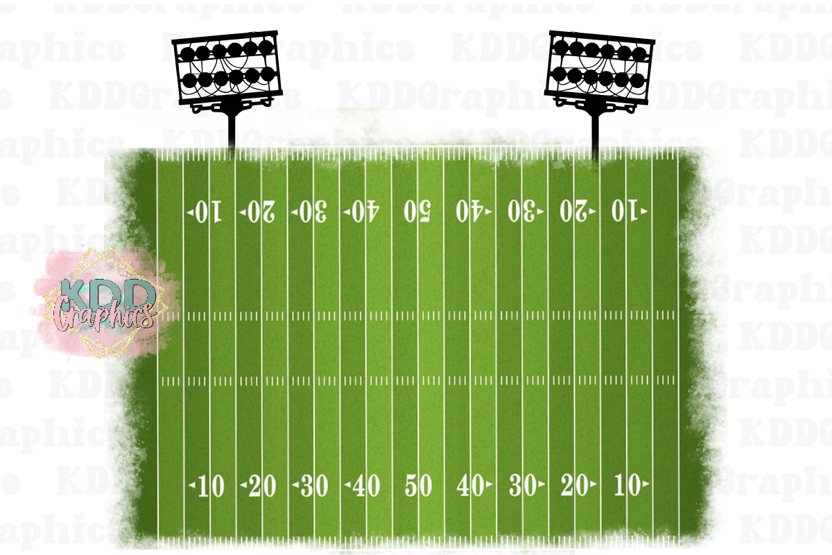 Distressed Football Field With Stadium Lights Background - Football PNG