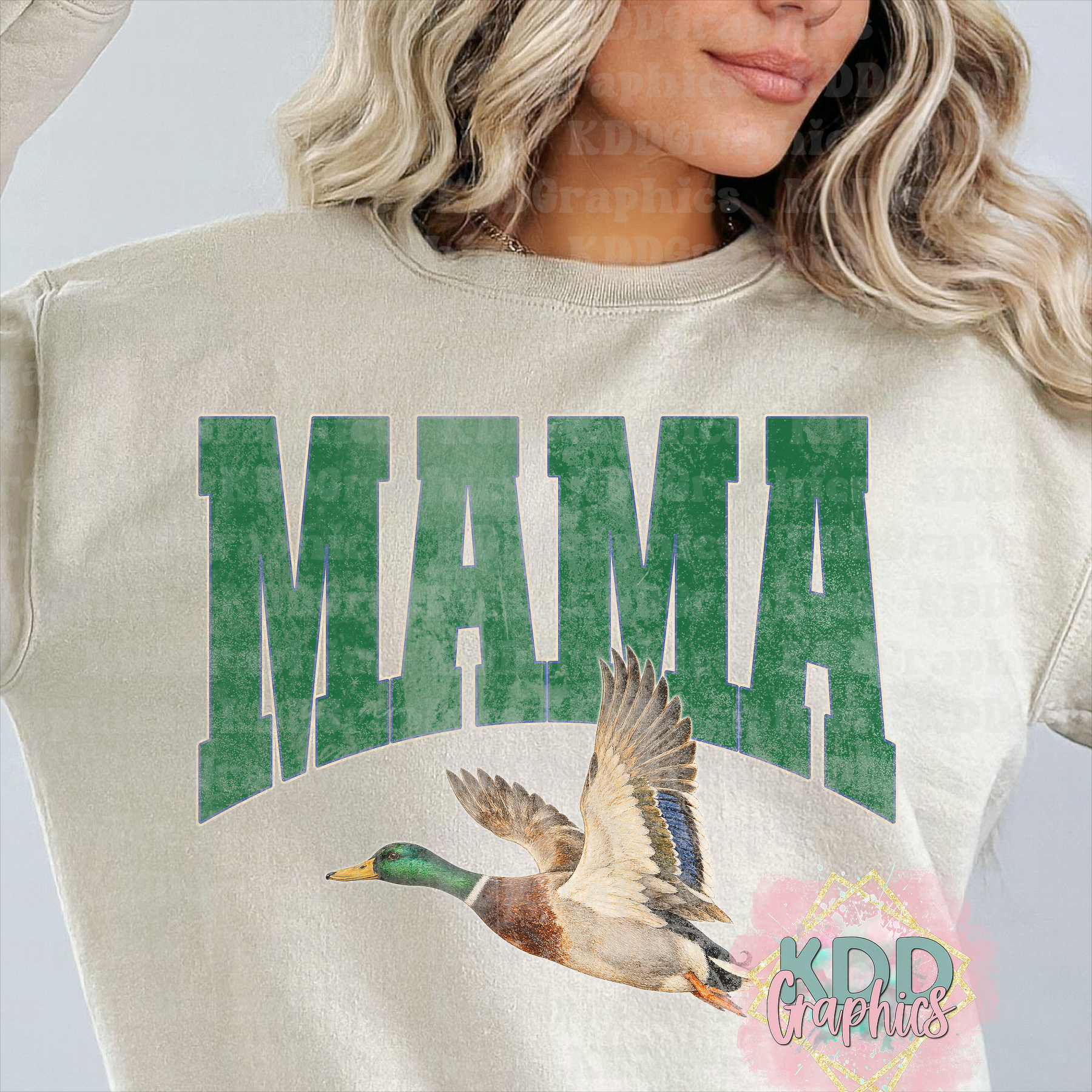 Distressed Mama - Mallard Duck PNG