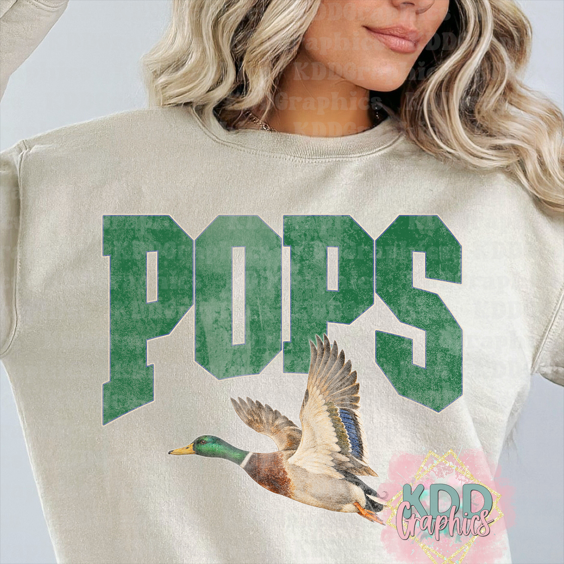 Distressed Pops - Mallard Duck PNG