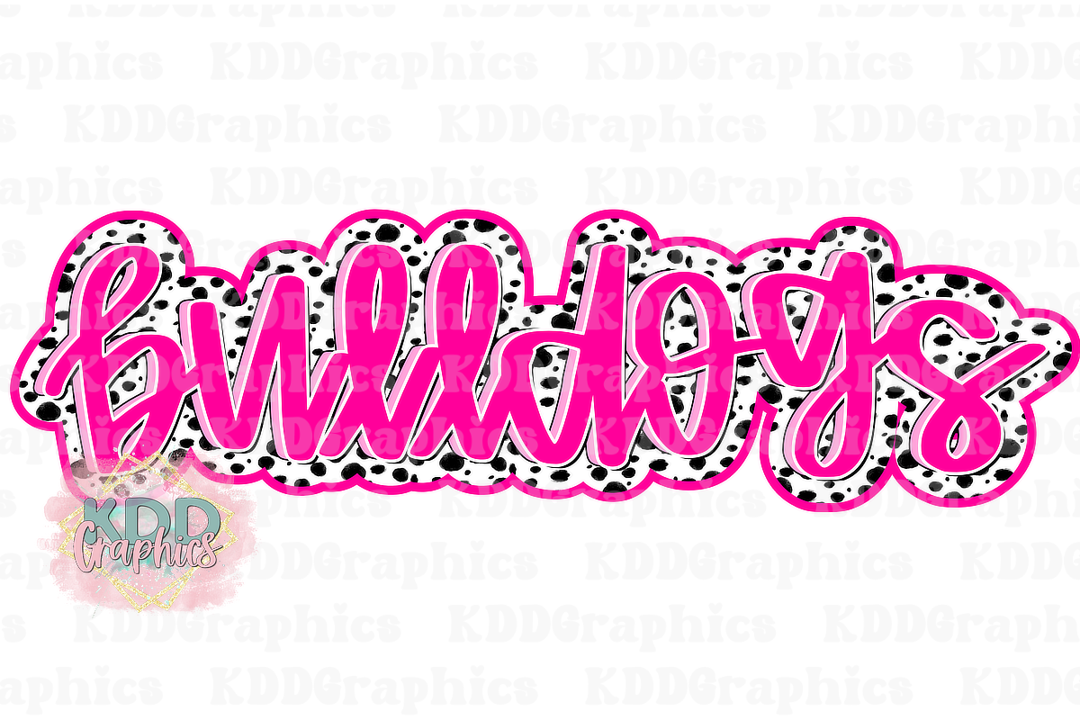 Doodle Bulldogs Wording - Dots Bulldog School Spirit PNG