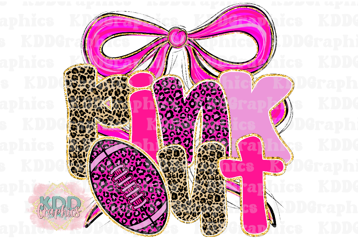 Doodle Pink Out - Coquette Pink Bow - Pink Ribbon - Football PNG