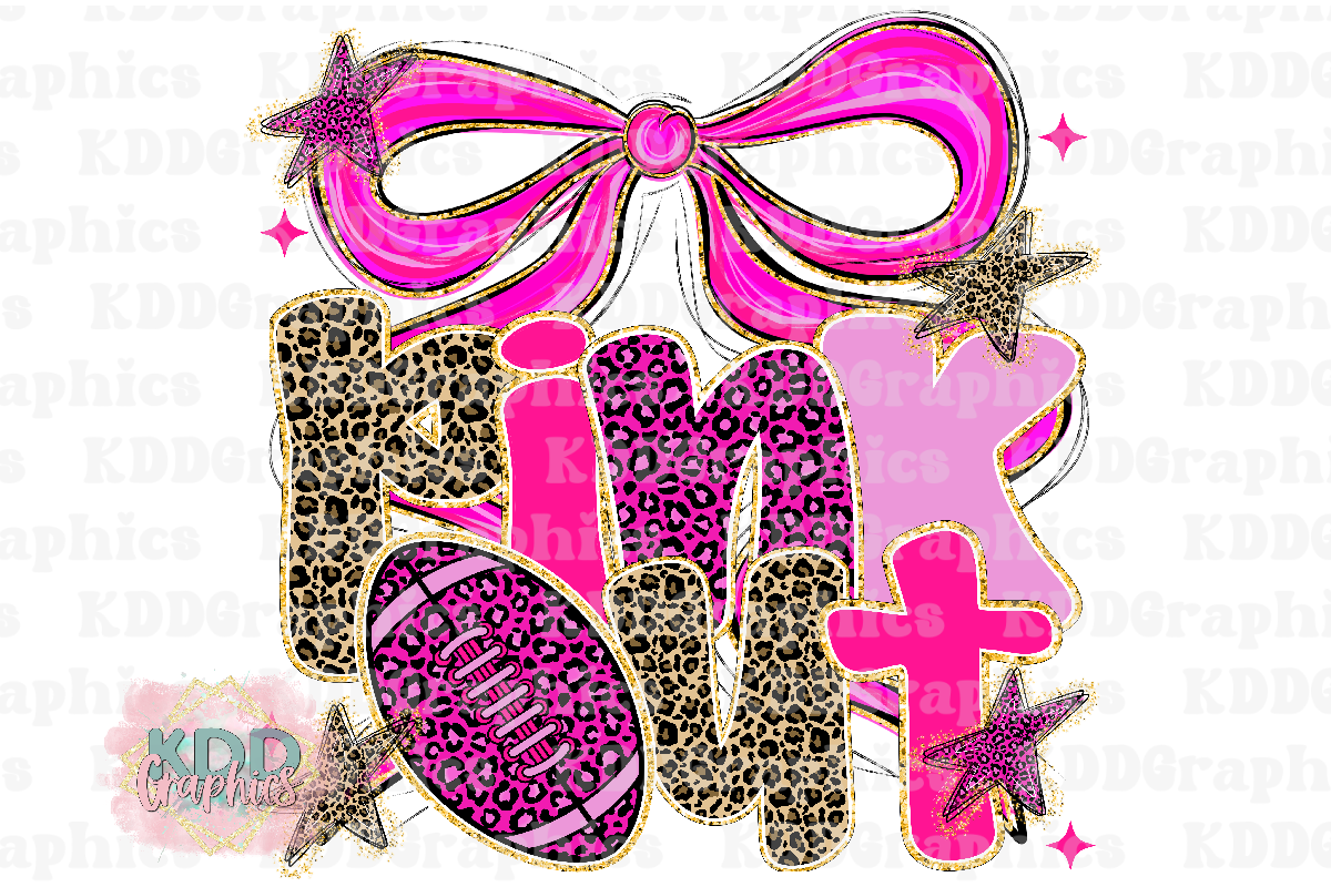 Doodle Pink Out - Coquette Pink Bow Stars - Pink Ribbon - Football PNG
