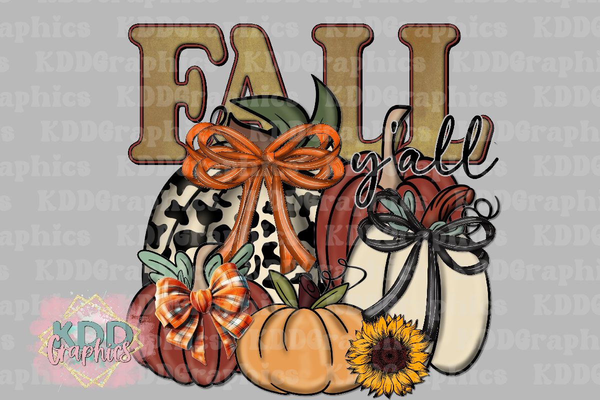 Fall Y'all - Coquette Pumpkins PNG