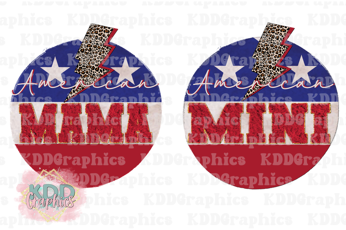 Faux Chenille Mini and Mama - 4th of July Bundle PNG