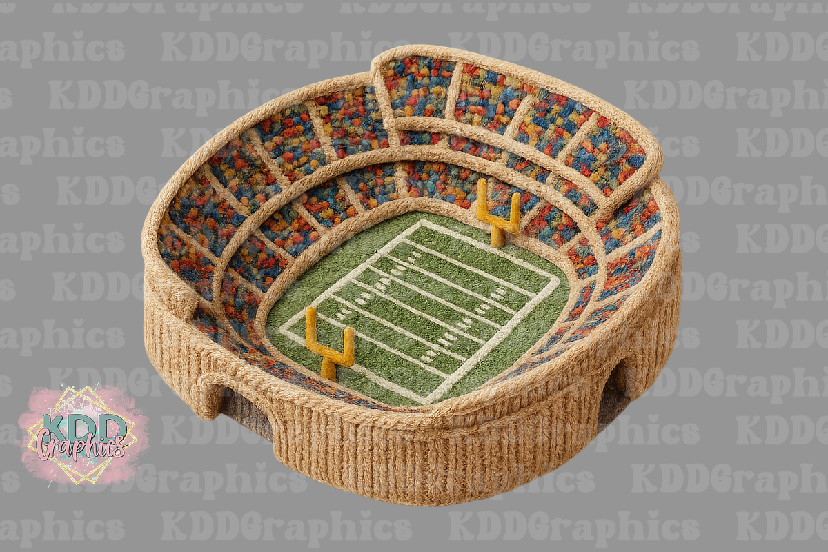 Faux Knit Crochet Football - Football Stadium Design PNG