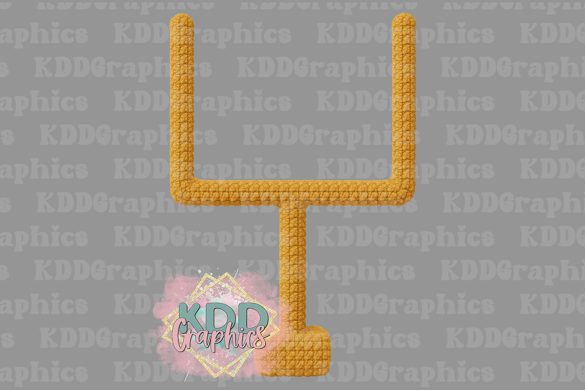 Faux Knit Crochet Goal Post - Football Design PNG