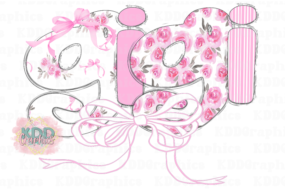 Gigi - Coquette Roses Bow - Doodle Letters PNG