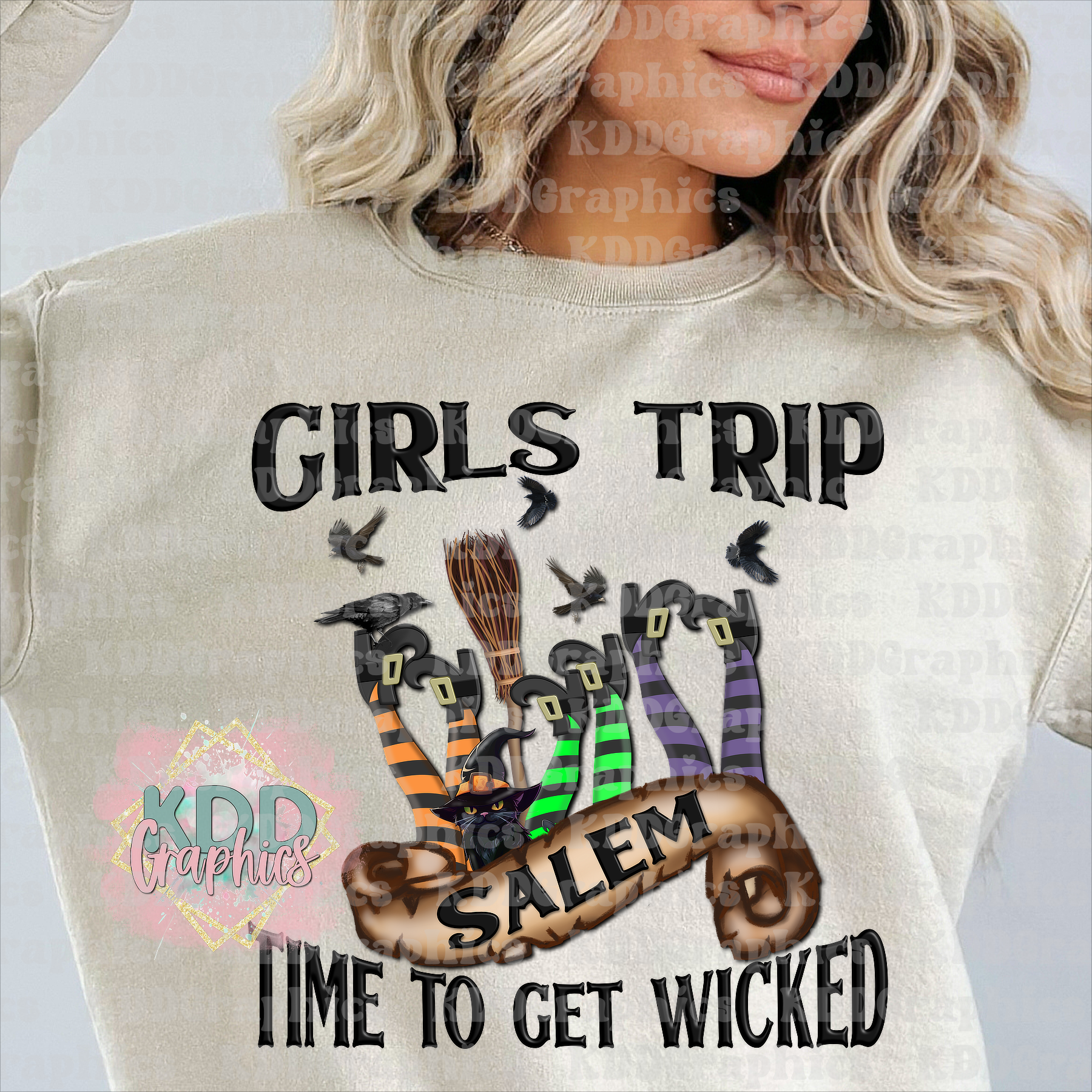 Girls Trip Time To Get Wicked - Salem Witches Legs - PNG