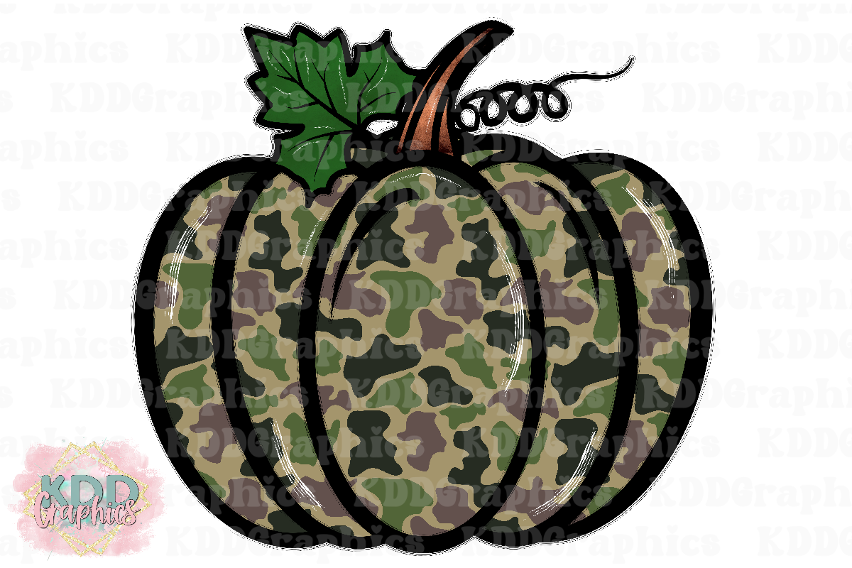 Green Duck Camo Pumpkin - Fall PNG
