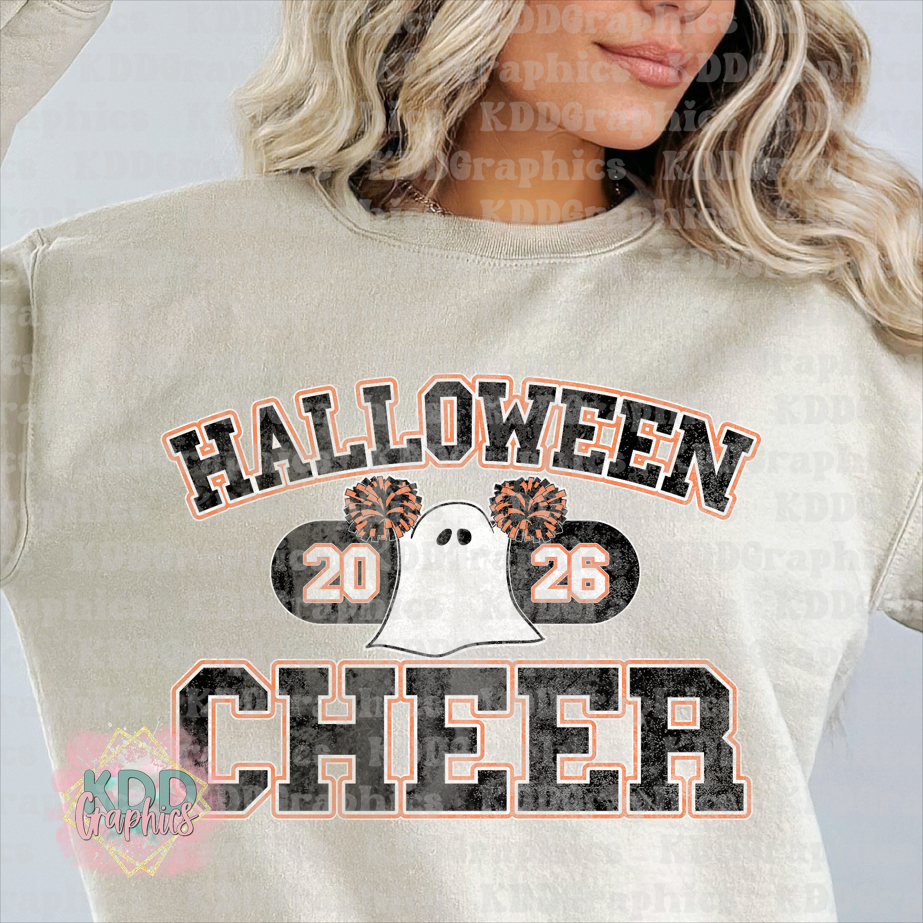 Halloween Cheer 2026 - Distressed - PNG
