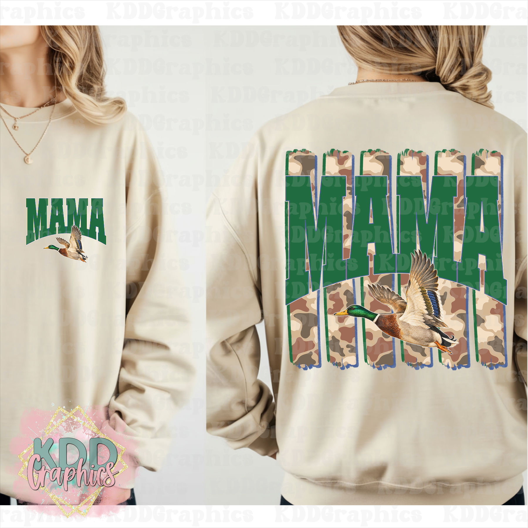 Mama - Camo Brushstroke - Mallard Duck Bundle