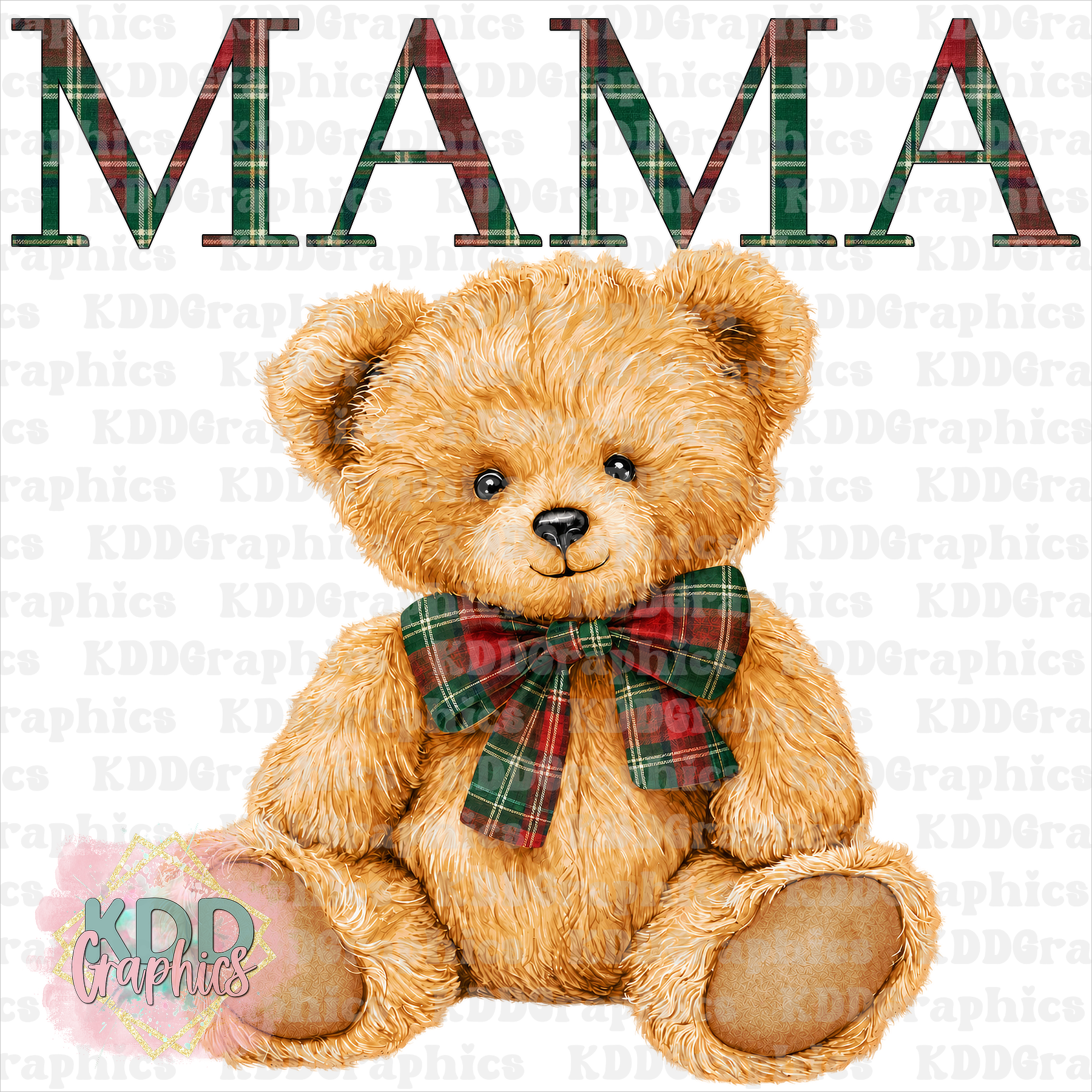 Mama - Christmas Teddy Bear - RL PNG