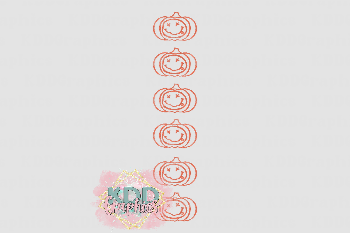 Nirvana Smiley Face Pumpkin Stacked - Arm Design - Fall PNG