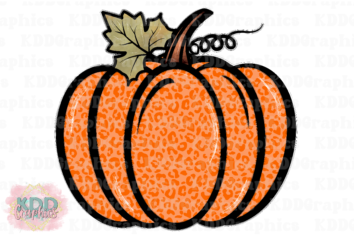 Orange Cheetah Pumpkin - Fall PNG
