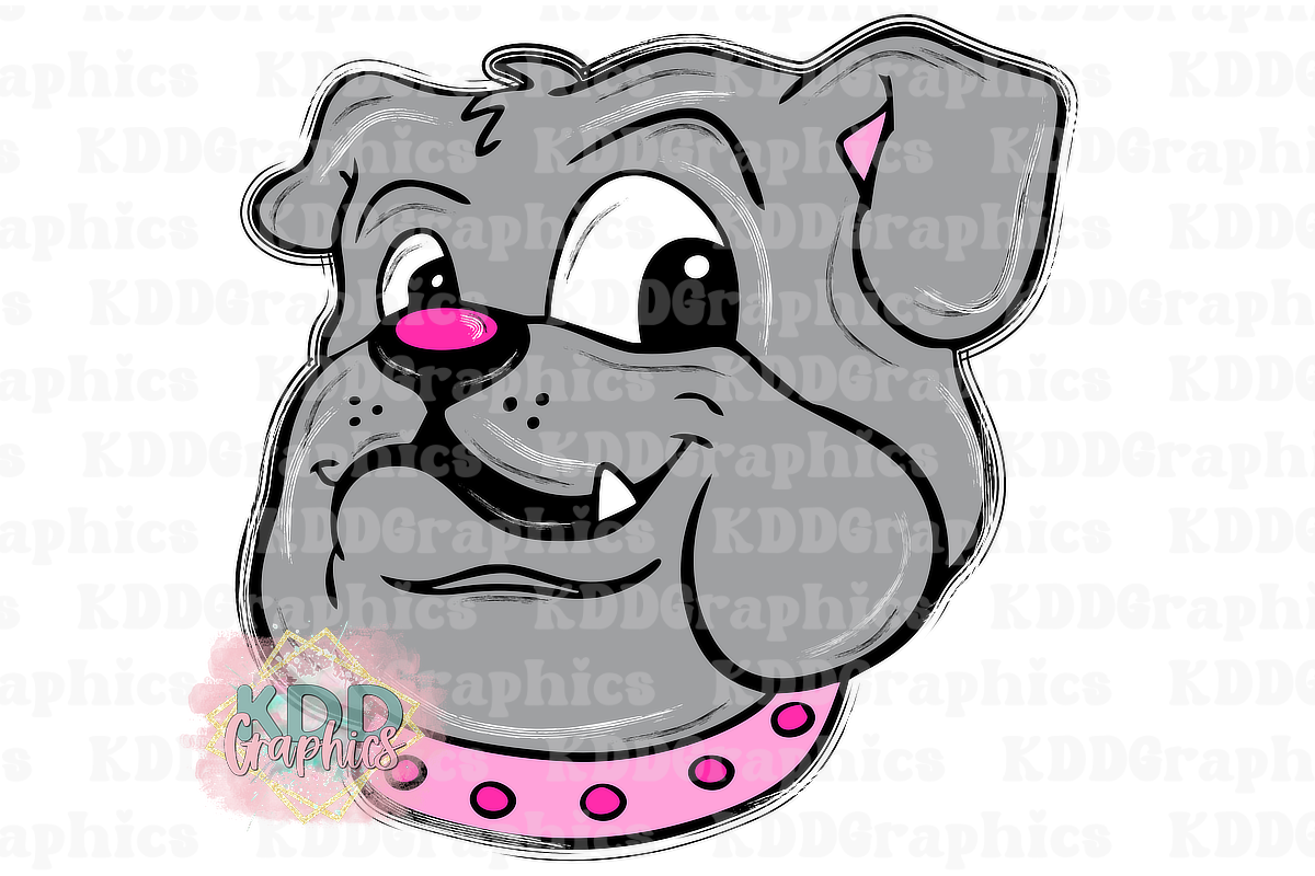 Preppy Doodle Bulldogs Head - Bulldog School Spirit PNG