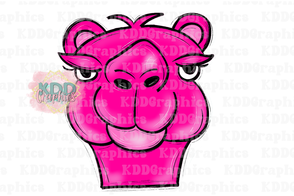 Preppy Pink Camel Mascot Head - Camels School Spirit PNG