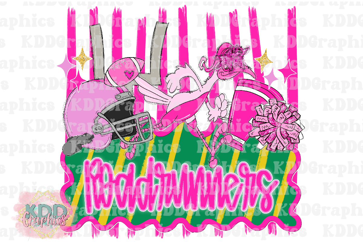 Preppy Pink Roadrunners - Football Cheer - Roadrunner Mascot PNG