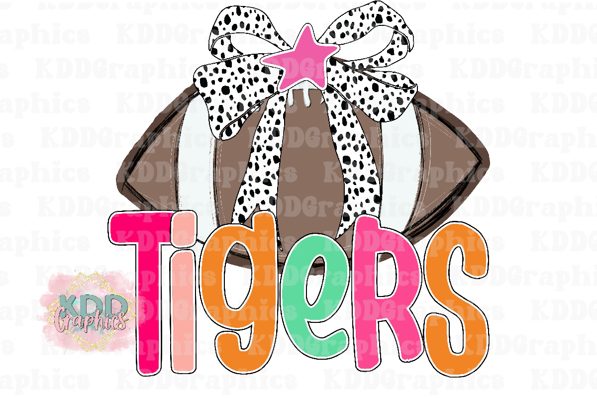 Preppy Tigers Football - School Spirit - Tiger Mascot PNG
