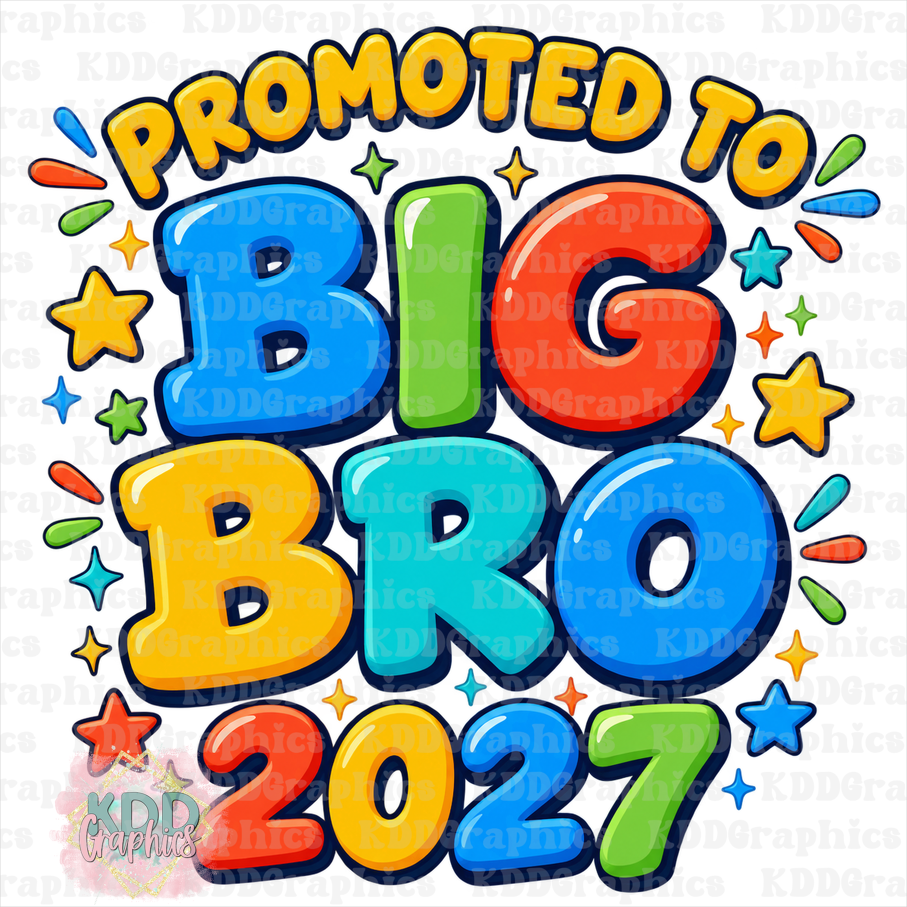 Promoted to Big Bro 2027 PNG – Colorful Big Brother Pregnancy Announcement Design
