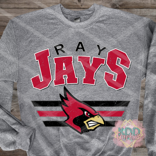Red Glitter Ray Jays Cardinal Mascot Head - Cardinals School Spirit PNG