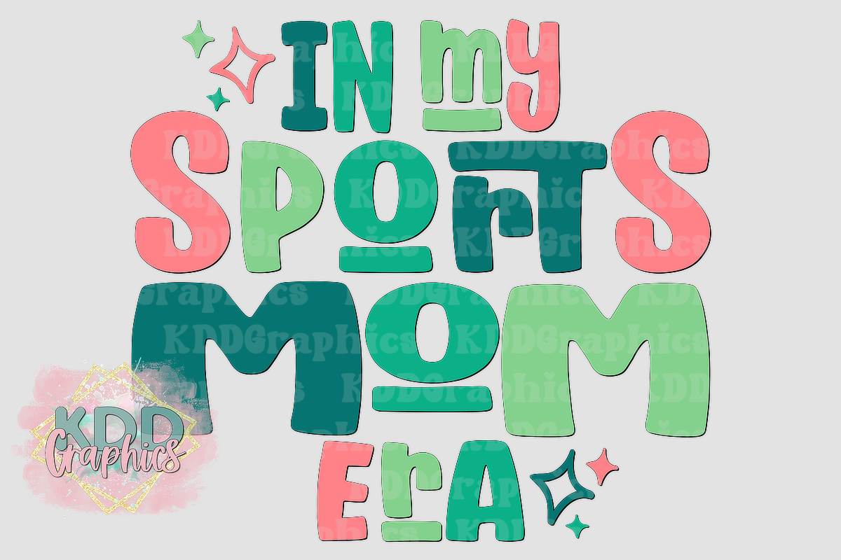 Retro In My Sports Mom Era - Proud Sports Mom Design PNG