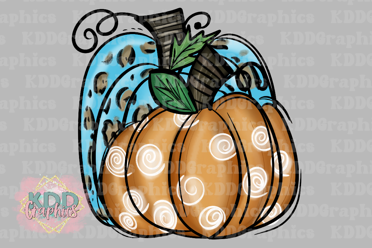 Shabby Doodle Pumpkins - Fall PNG