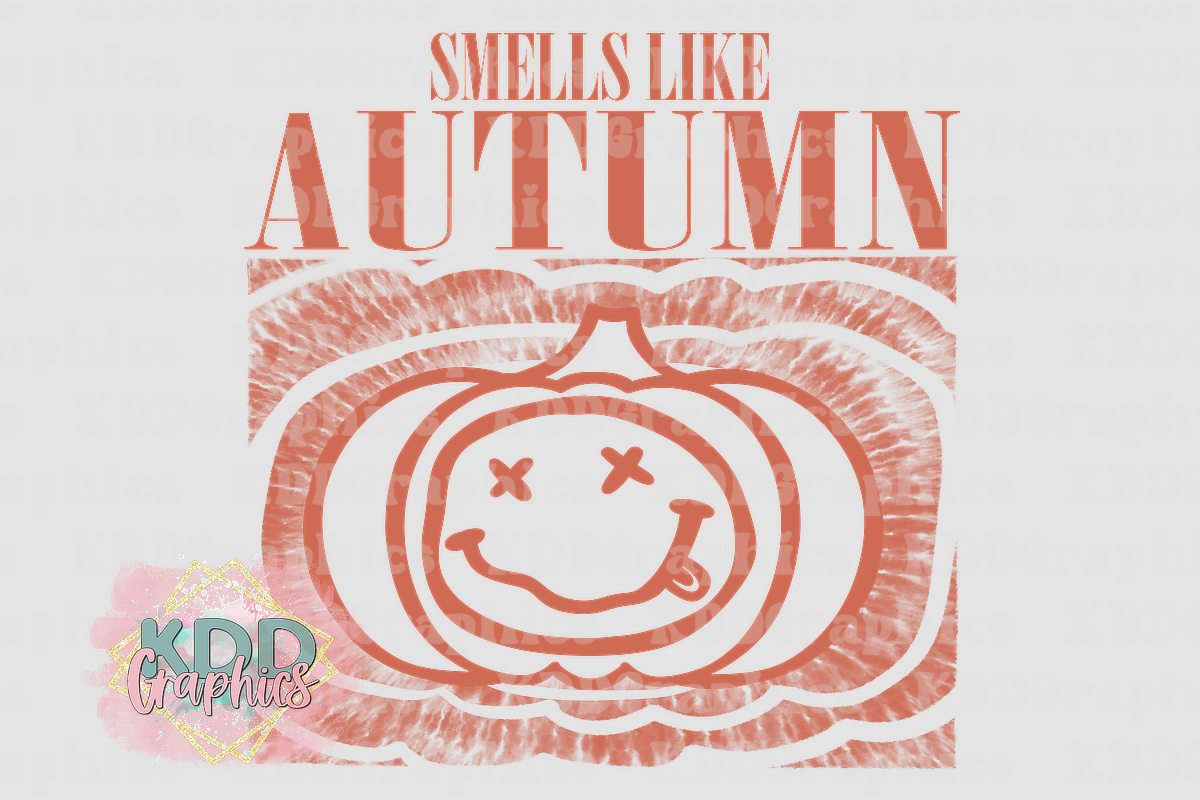 Smells Like Autumn Nirvana Smiley Face Pumpkin - Fall PNG