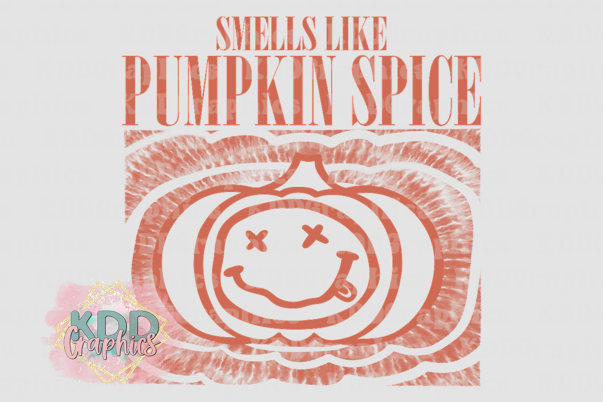 Smells Like Pumpkin Spice Nirvana Smiley Face Pumpkin - Fall PNG