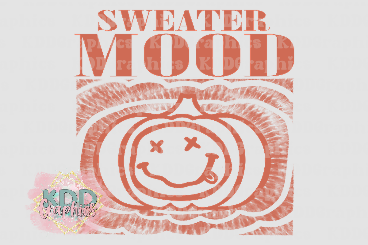 Sweater Mood Nirvana Smiley Face Pumpkin - Fall PNG