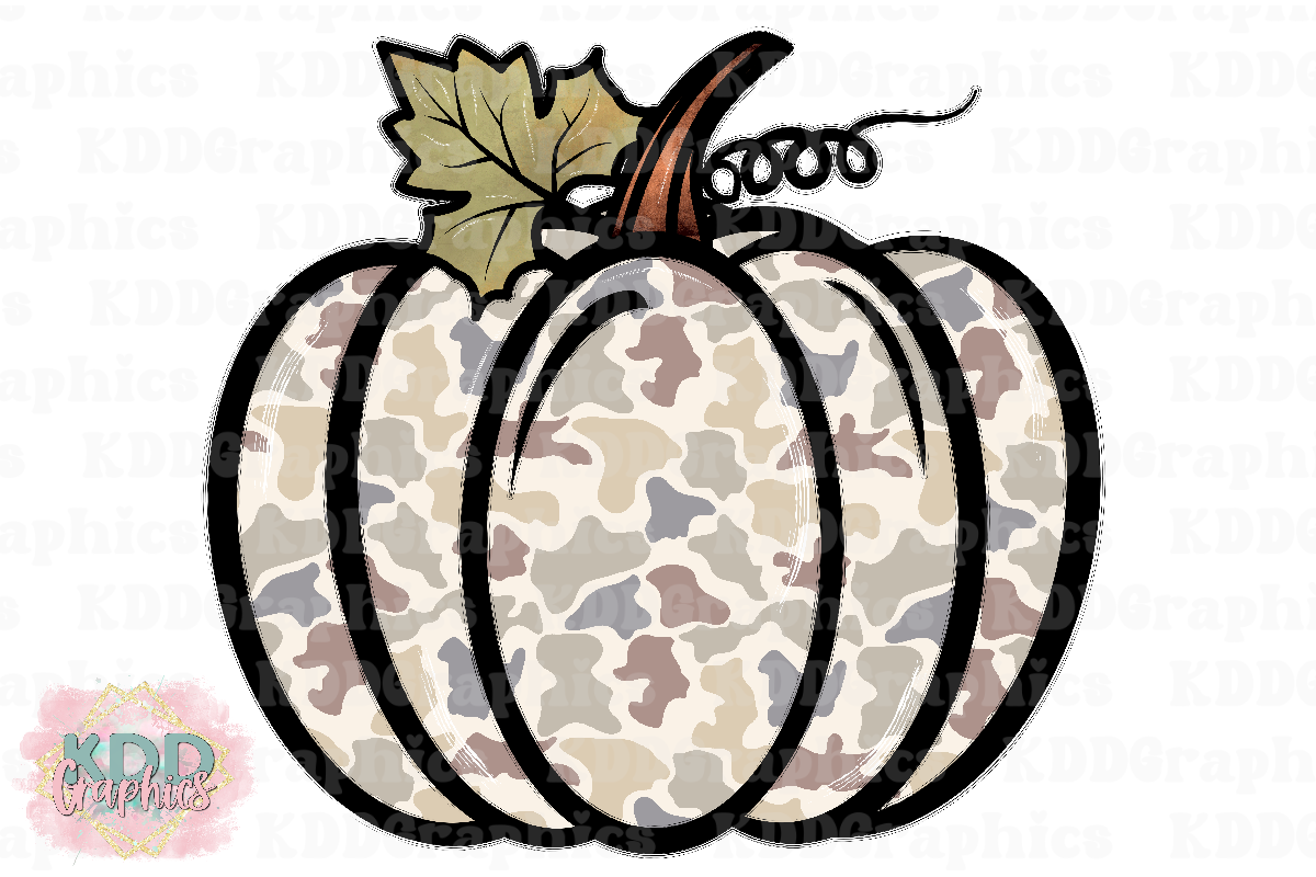 Tan Duck Camo Pumpkin - Fall PNG